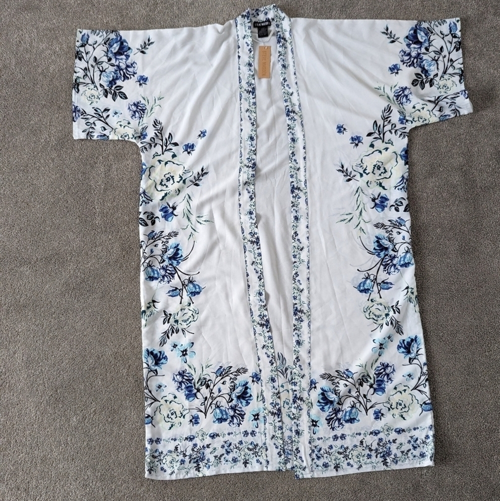 Steve Madden Floral Kimono One Size Beach Cover Up NEW NWT